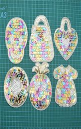 60PcsSet Sequin Embroidery Patches For DIY Clothing Phone Case Iron on Applique2844267