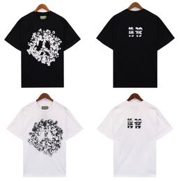 2024 Fashion summer newgraphic tee designer shirts Denim black white Foam Skull Print Casual Crew Neck T-Shirt