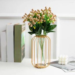 Decorative Flowers Fruit Plant Realistic Artificial Branch With Green Leaves Stem Faux Golden For Christmas Appearance