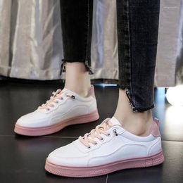 Casual Shoes Comfortable Sneakers Ladies Lace-up Pu Leather Outdoor Trend Simple Women's Flat Fashion Women