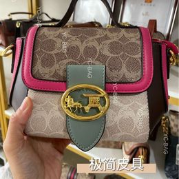 Shoulder Bag Designer Best-selling Brand Old Flower Handbag Early Spring New Contrast Saddle Bag Pulling Car Fashion One Crossbody