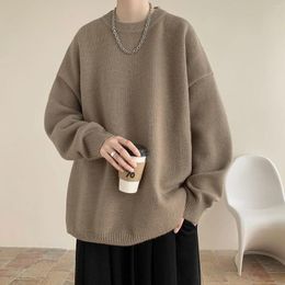 Men's Sweaters 2024 Men Autumn Oversized Japan Sweater Vintage Knitted Hip Hop Warm Round Neck Cloting Pullover