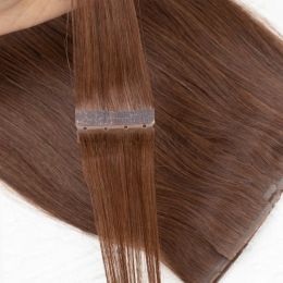 Extensions MRS HAIR PU Tape Hair Twin Tab Tape In Human Hair Extensions With Holes Glueless Micro Beads Inside Brown 4g/pc 10PCS/pack