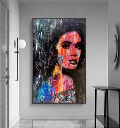 Abstract Woman Graffiti Art Canvas Paintings On the Wall Art Posters And Prints Modern Art Canvas Picture For Living Room Cuadro3212294