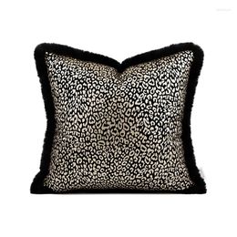 Pillow Luxury Leopard Pillows Shiny Gold Case Black Ivory Decorative Cover For Sofa Modern Living Room Home Decorations