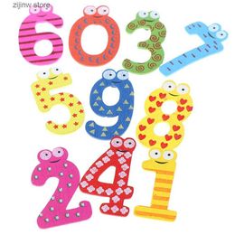 Fridge Magnets 10 pieces/set of wooden digital cognitive boards digital refrigerant stickers cartoon digital edge magnetic stickers Y240322