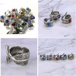 Band Rings Wholesale Leaf Mix Eye Ring Unique Evils Eyes Sier Tone Vintage Men Women Punk Rocker Cool Bands Man Boy Jewelry D Dhgarden Dhe4H