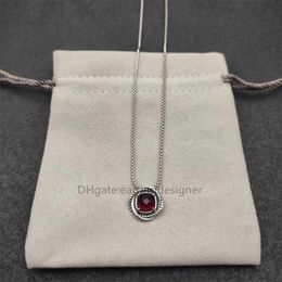 Chain Luxury Necklace Round Choker Chains Red Stone Solid Ruby Sapphire for Zircon Designer Pendant Women Necklaces Trendy Colored Gem Fine Jewelry 2
