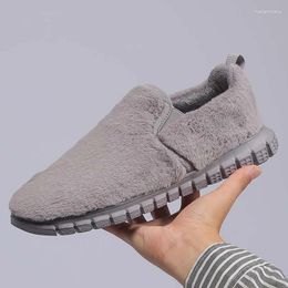 Casual Shoes Fujeak Ultralight Faux Fur Warm Cotton Comfort Flat Outdoor Anti-slip Snow Boots Big Size Fashion Men's