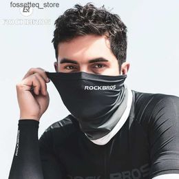 Fashion Face Masks Neck Gaiter Rockbros Mens Bicycle Mask Sunscreen Hiking Scarf Summer Breathable Half Face Mask Cycling Sports Headwear L240322