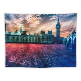 Tapestries Colourful London Tapestry Aesthetic Room Decor Ornaments