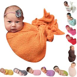 Blankets Hooyi Born Bed Wrap Swaddling Stretch Candy Pure Baby Po Props Shawl Infant Receiving Babies Pography