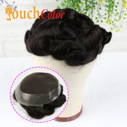 Toupees Toupees Men Hair Prosthesis Men Toupee Human Hair Middle Lace Around Pu Natural Hair Replacement Systems HairPieces Male Toupee