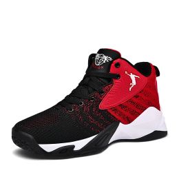 Boots New Hightop Basketball Shoes Men Outdoor Sneakers Men Wear Resistant Air Cushioning Shoes Breathable Sport Shoes Unisex