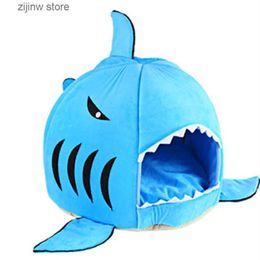 kennels pens Hot Sell Dog Bed Shark Mouse Shape Washable House Pet Bed Cat House Removable Cushion Pet Bed Shark Dog House For Small Dog Y240322