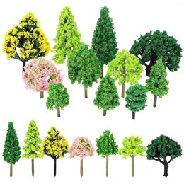 Decorative Flowers 55 Pcs Model Tree Decoration Miniature Trees For Crafts Fairy Garden Accessories Decorate