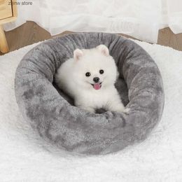 kennels pens Dog Cushion Fluffy Bed Puppy Beds for Dogs Small Supplies Large Medium Basket Washable Mat Cats Kennel Accessories Plush Pet Big Y240322