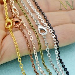 Chains 50 Pcs - 18/24/30 Inches Silver Plated Necklaces Gold Chain Necklace For Jewellery Making Bronze Copper 14K 16K Rose