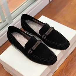 Casual Shoes 2024 Platform Women's Shoe Brand Simple Anti Fouling Suede Leather Beach Holiday Lefu