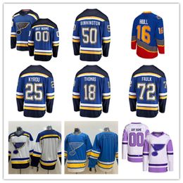 Custom Blues Hockey Jerseys 20 Brandon Saad 6 Marco Scandella 10 Brayden Schenn 70 Oskar Sundqvist 18 Robert Thomas 75 Tyler Tucker 26 Nathan Walker