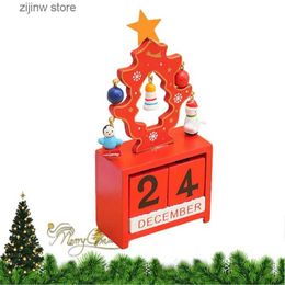 Calendar Christmas Countdown Decoration Wooden Block Desktop Digital Calendar Celebration Activities Bedroom Living Room Office Christmas Celebration Activit