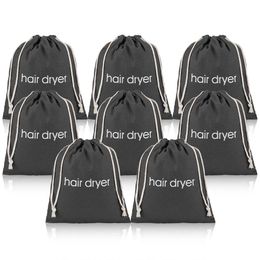 ERKXD 3 6 | 8 Pack Hair Dryer Bags Drawstring Container Hairdryer Bag for Travel Bathroom (8 PCS Grey)