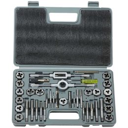 BENTISM Tap Die Set, 40-piece Include SAE Size NC/NF/NPT, Bearing Steel Taps Dies, Essential Threading Tool for Cutting External Internal Threads, with Complete