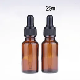 Storage Bottles Amber Bottle 20ml With Childproof Cap Brown Glass Essential Oil Liquid Dropper Pipette Empty In Stocks