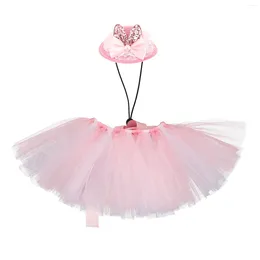 Dog Apparel Short Dresses Easter Suit Tutu Skirt With Hat Puppy Girls Set Clothes Pink Eater Costumes Princess