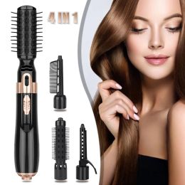 Brushes Hot Air Comb Straightener 4 In 1 Hair Dryer Brush Curler Hot Air Curler Iron Hair Styling Tool Reduce Frizz and Static AntiScal