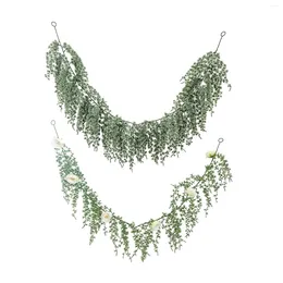 Decorative Flowers Artificial Vines Seasonal Christmas Pine Garland Faux Plants For Wall Fireplace Backdrop Party