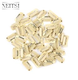 Neitsi Professional 23cm Metal U Shape Snap Clips For DIY Clip In Hair Extensions Blond 100pcslot6935952