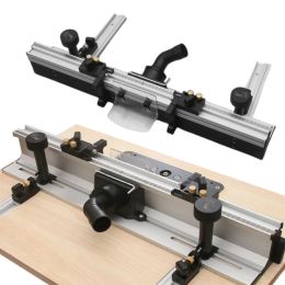 Joiners 700mm Aluminium Profile Fence Woodworking Router Table Fence System W/ Sliding Bracket,Bit Guard, Adjustable Stop and Dust Port