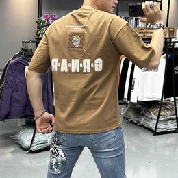 Men's T-Shirts Mens Top Trend Embroidery Youth Mens Goods Cotton Round Neck T-shirt Summer Fashion Mens Clothing M-4XL J240322