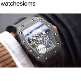 Factory ZF RichaMill Swiss Watch Mechanics Mens Watches Luxury Wristwatch Business Leisure Rms53-02 Automatic Mechanical Carbon Fiber Tape Luminous Watch Mal