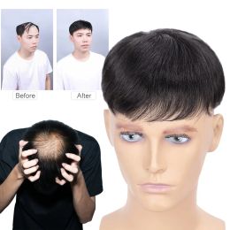 Toupees Toupees Hair for Men Toupee Natural Black Hair Toupee Silk Base Men's Male for Man Hairpiece Mens Real Human Hair System