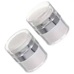 Storage Bottles 2 Pcs Travel Size Moisture Pump Dispenser Creami Vacuum Jar Acrylic Containers For Creams