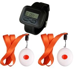 SINGCALL Wireless Nursing Calling System for Old Disabled people for hospital 1 Watch Receiver and 2 Bells1393920