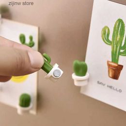 Fridge Magnets 6 pieces/set of cute cactus frozen magnets refrigerant magnets and plant information board reminder stickers for home kitchen decoration Y240322