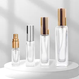 Storage Bottles 500pcs 3ml 6ml 10ml 20ml Clear Glass Perfume Spray Empty Cosmetic Containers With Atomizer Gold Silver Cap