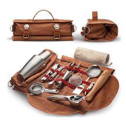 Bar Tools Bar Bartender Carrying Storage Bag Professional Toolkit Pack Tools Home Bar Wine Cocktail Shaker Set Gadgets Bar Accessories 240322