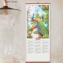 Calendar Chinese Wall Hanging Calendar Chinese Wall Hanging Calendar 2024 Dragon Hanging Calendar Chinese Style Decoration Y240322