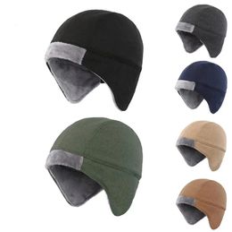 Connectyle Mens Winter Warm Hat Soft Fleece Lined Thermal Skull Cap Beanie with Ear Covers Daily 240311