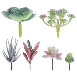 Decorative Flowers Kisangel 6pcs Realistic Fake Succulents Assorted Simulation Cactus Artificial Plants For Decoration