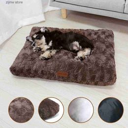 kennels pens Dog bed pet bed washable faux fur pet box non slip pet bed for dogs comfortable pet sleep mat for cats Y240322