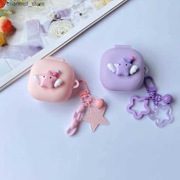 Earphone Accessories cartoon cute star case For Samsung Galaxy buds2 pro / buds live Case with keychain Silicone Earphones Cover for Galaxy buds 2Y240322