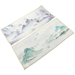 Table Mats 2 Pcs Tea Towel Multi-function Towels Absorb Water Coral Fleece Supple Dish Printed