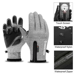 Cycling Gloves Winter Thermal Ski Gloves Men Women Kids Fleece Touch Screen Snowboard Outdoor Waterproof Snow Motorcycle Cycling Skiing Gloves 240322