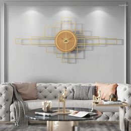 Wall Clocks Gold Electronic Large Clock Living Room Silent Giant Hall Watches Horloge Murale Decoration For Home