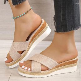 Slippers Comemore Platform Sandalias Mujer Woman Heeled Shoes Summer Footwear Women Sandals Wedges Heels For